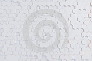 Abstract white hexagonal shape background