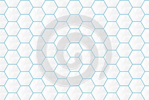 Abstract white hexagons and blue lines seamless backgroud