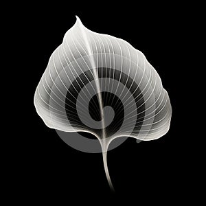 Abstract White Leaf: Realistic Vector Drawing Of A Tulip Leaf