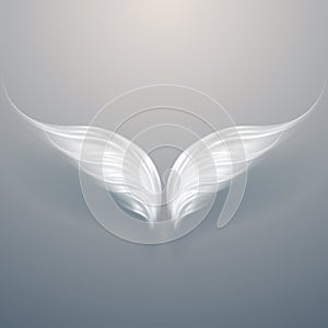 Abstract white light wings with shadow