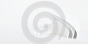 Abstract of white lines background, Minimal dynamic shape, 3d rendering