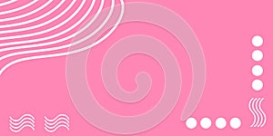 Abstract white lines on pink background illustration.
