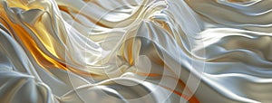 Abstract white luxurious wavy fabric satin silk background. Beautiful background luxury cloth with drapery and wavy