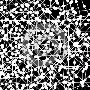 Abstract white mash dotted network