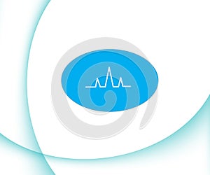 Abstract White Medical Lab Cardiograph Theme Background with Turquoise wavy curves