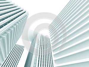 Abstract White Modern Buildings. Architecture Background