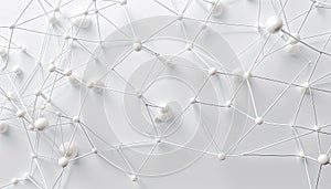 Abstract white network structure on white background Network concept