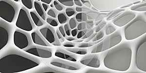 Abstract White Network Structure With Irregular Holes