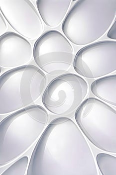Abstract White Organic Voronoi Background With Soft Light And Modern Minimal Depth