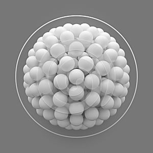 Abstract white particles molecular structure