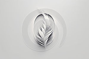 Abstract white perv framed on a white background