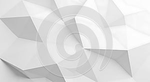 Abstract White Polygon Background Texture, Low Poly Geometric Surface Pattern