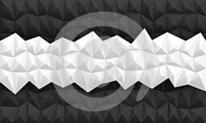 Abstract white polygon on grey geometric triangle vector background