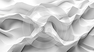 Abstract White 3D Low Poly Wavy Surface Background