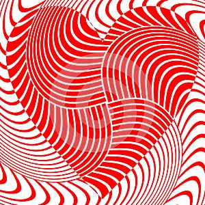 Abstract White and Red Stripes.hypnosis spiral.Seamless Black and white stripes background.seamless wave line patterns