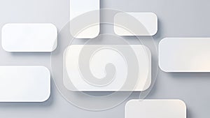 Abstract White Rounded Rectangles on Gray Background