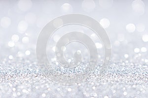 Abstract white silver glitter sparkle background