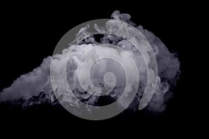 Abstract white smoke against dark background