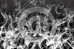 Abstract White Smoke in Black Background