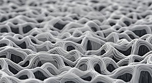 Abstract White Structures with Wavy Patterns