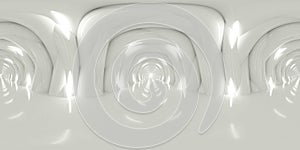 Abstract White Tunnel With Symmetrical Arches Illuminated by Soft Light 360 panorama vr environment map