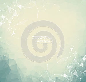 Abstract White vintage Geometric Polygonal background molecule and communication. Connected lines with dots. Concept of the