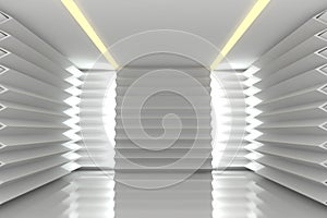 Abstract white wall in empty room