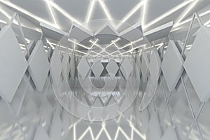 Abstract white wall in empty room