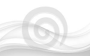 Abstract white waves - data stream concept. Vector illustration