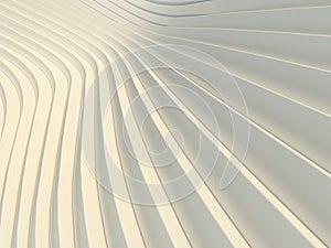 Abstract white waves and lines pattern. Futuristic background. 3d rendering