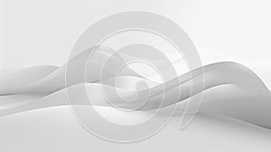 Abstract White Waves: A Minimalist 3D Render