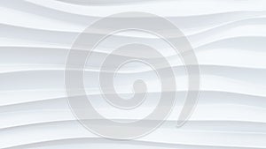 Abstract white wavy lines 3D render