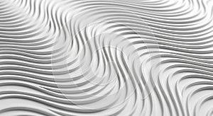 Abstract white wavy lines pattern with subtle shadows and highlights