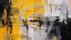 abstract white, yellow, and black oil painting, texture wallpaper, great fine detail