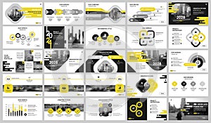 Abstract white, yellow, slides. Brochure cover design. Fancy info banner frame. Creative set of infographic elements. Urban. Title