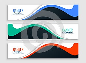 abstract wide web business header layout in set of three