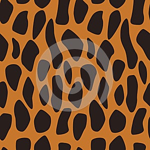 Abstract wild animal skin seamless pattern vector brown and orange background