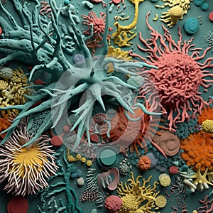 Weirdcore bacterial art. Created using ai generative. Created using ai generative.