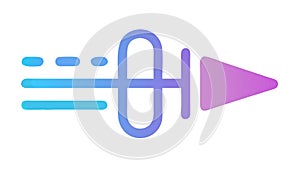 Abstract Wind Flow or Air Current Icon, vector design Generative AI