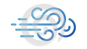 Abstract Wind Flow Air Currents Icon, vector design Generative AI