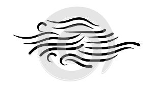 Abstract Wind Multiple Wavy Lines, Dynamic Air Flow, vector design Generative AI