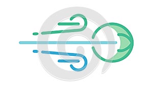 Abstract Wind Vortex or Air Flow Icon, vector design Generative AI