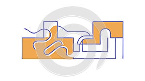 Abstract winding path, symbolizing journey and complexity, vector design Generative AI