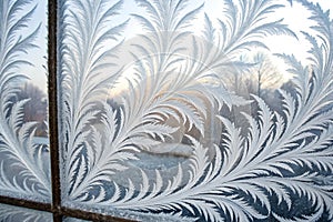 Abstract window ice or frost symmetric pattern background