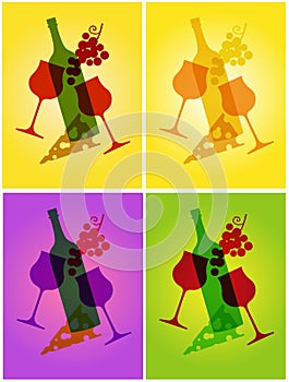 Abstract wine and cheese background