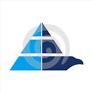 Abstract wings eagle letter A icon logo