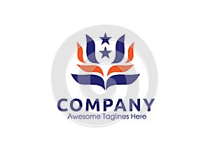 Abstract Wings and star Logo