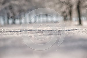 Abstract winter background, snowflakes and snowing time
