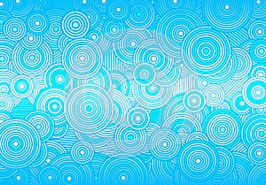 Abstract winter holidays background with circles and lines of various widths in ice blue color for Christmas and New