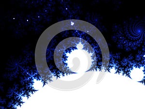 Abstract winter holidays dark blue background.Fractal Julia Sets.